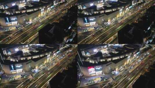 万象城 二环路 高架桥 夜景 公交高清在线视频素材下载