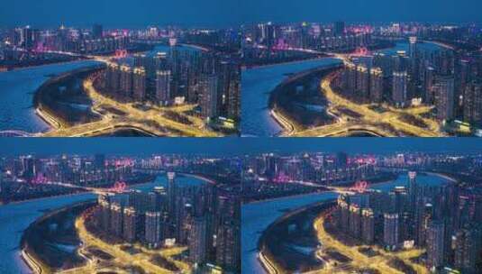 【高清8K】 沈阳浑南区南京桥夜景高清在线视频素材下载