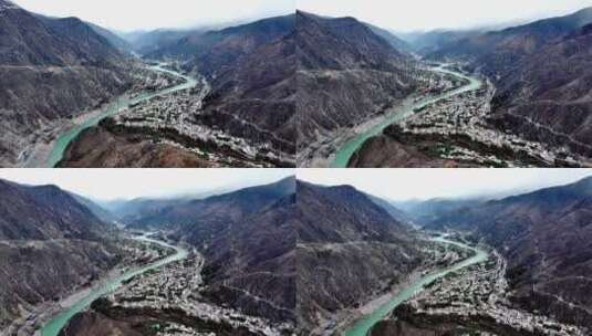 云南金沙江山脉河流航拍高清在线视频素材下载