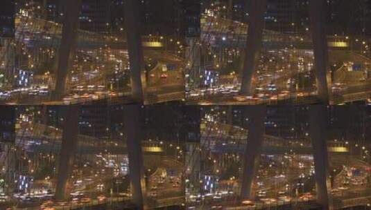 城市夜晚高架桥交通道路灯光车流高清在线视频素材下载
