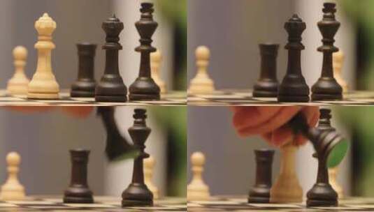 国际象棋的特写高清在线视频素材下载