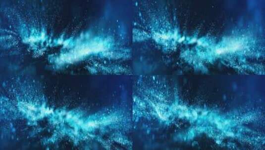 蓝色唯美流动粒子背景03高清在线视频素材下载