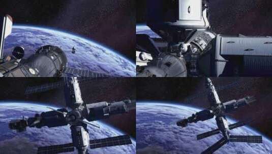 环绕地球的空间站【4K】高清在线视频素材下载