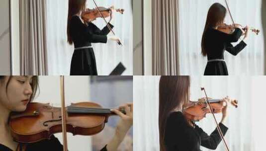 小提琴家样板间客厅演奏2高清在线视频素材下载