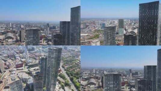 建筑物视频素材-城市建筑物的无人机镜头高清在线视频素材下载