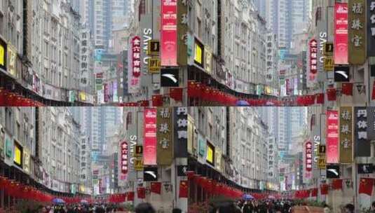 南宁百盛步行街广场高清在线视频素材下载