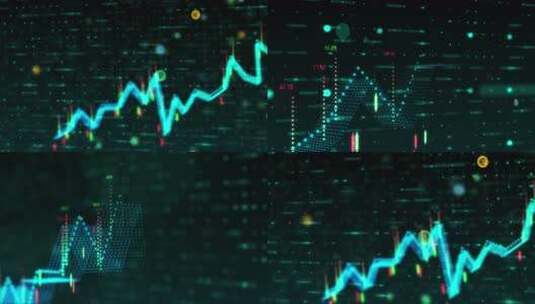 股票证券投资金融大数据基金图标K线高清在线视频素材下载