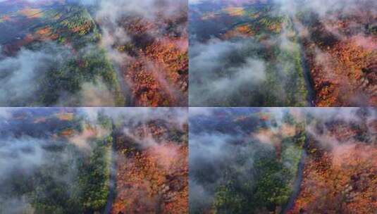 辽宁桓仁五女山桓龙湖秋天风景高清在线视频素材下载