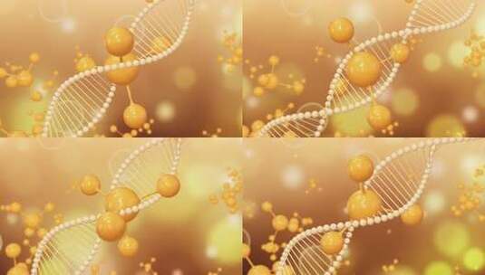 抽象白色 DNA 旋转动画科学高清在线视频素材下载