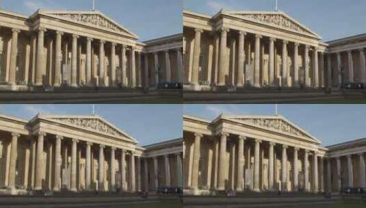 伦敦大英博物馆正门高清在线视频素材下载