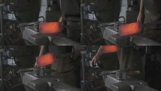 铁匠在锻造钢铁高清在线视频素材下载