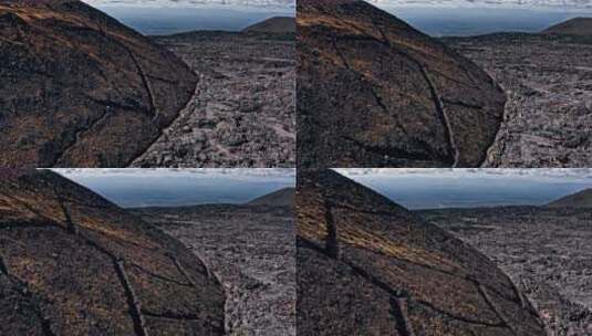 火山岩石航拍俯拍高清在线视频素材下载