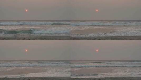 日落时的慢速海浪高清在线视频素材下载