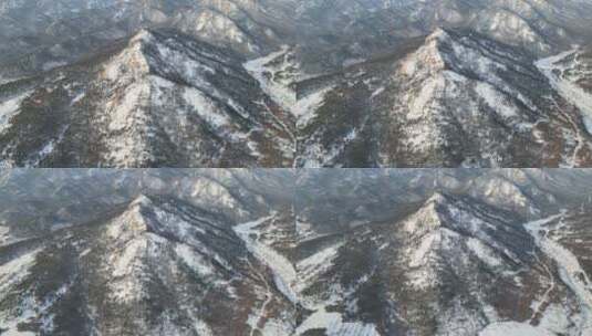 航拍雪后的昆嵛山4K高清在线视频素材下载