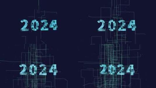 2024三维科技感电路板生长线条场景高清在线视频素材下载
