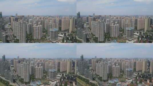 湖南长沙北辰三角洲密集高楼建筑航拍高清在线视频素材下载
