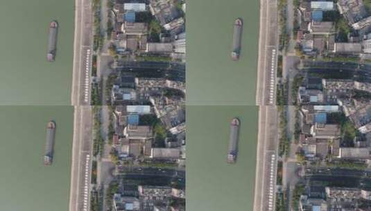 湖北宜昌城市江景俯视航拍709高清在线视频素材下载
