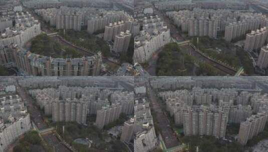 上海闵行梅陇镇住宅区，空无一人航拍高清在线视频素材下载
