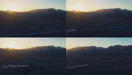 祁连山的夕阳高清在线视频素材下载