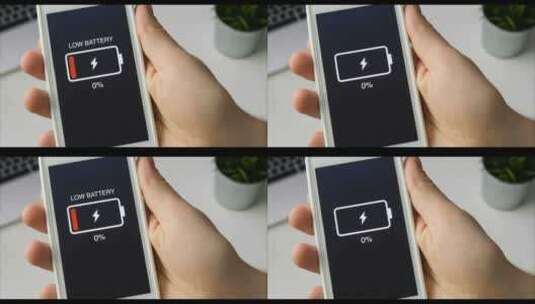 智能手机上的低电池指示高清在线视频素材下载