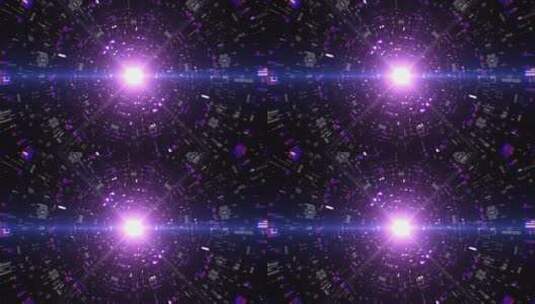 未来科技紫色粒子隧道穿梭高清在线视频素材下载
