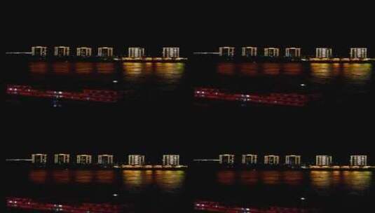 航拍湖北宜昌夜景灯光高清在线视频素材下载