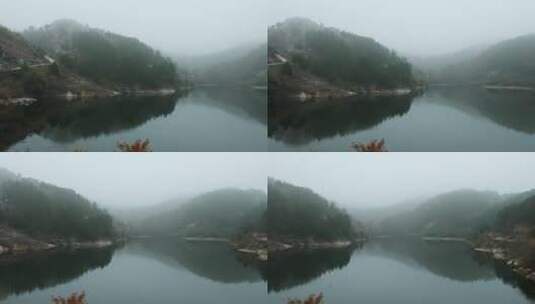 云雾缭绕的湖面高清在线视频素材下载