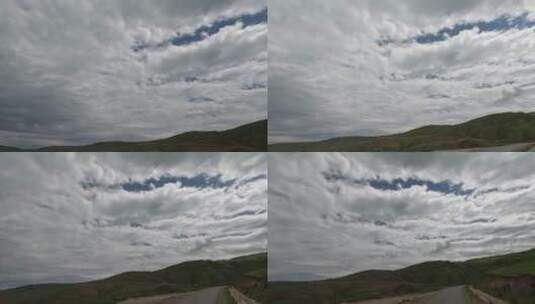 新疆草原小路行车风景视频素材高清在线视频素材下载