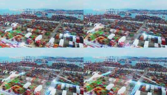 港口码头集装箱物流-科技港口智慧物流高清在线视频素材下载