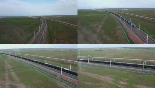 青海湖边的青藏铁路火车高清在线视频素材下载