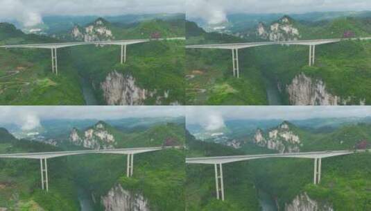 航拍贵州六广河特大桥高清在线视频素材下载