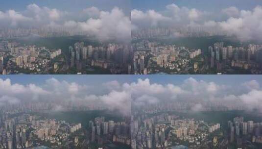 重庆天空之下山城航拍素材高清在线视频素材下载