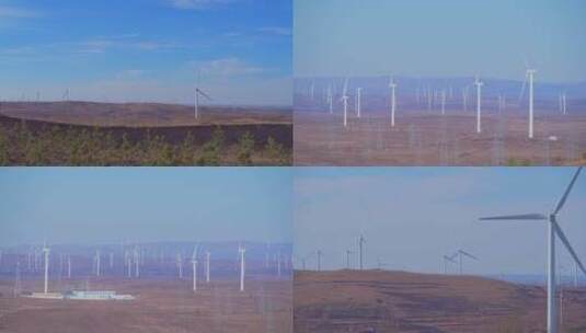 4K 风车山风力发电、绿色清洁能源高清在线视频素材下载