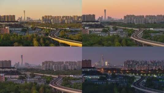 北京 远眺CBD 日落 2-A7RM3高清在线视频素材下载