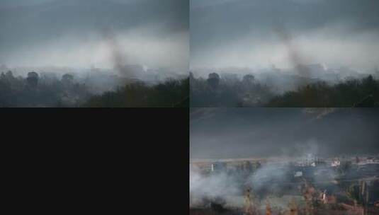 雾气乡村视频云南山区迷雾笼罩村庄高清在线视频素材下载