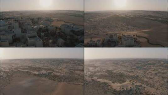 阿联酋阿布扎比沙漠酒店日出4高清在线视频素材下载
