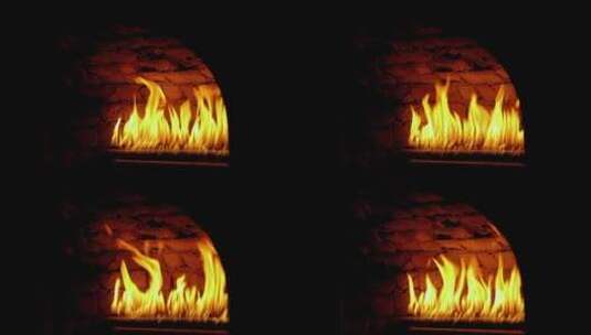 壁炉燃烧烧纸炭火灶火特效高清在线视频素材下载