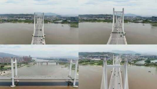 合集福建福州闽江魁浦大桥4K航拍高清在线视频素材下载