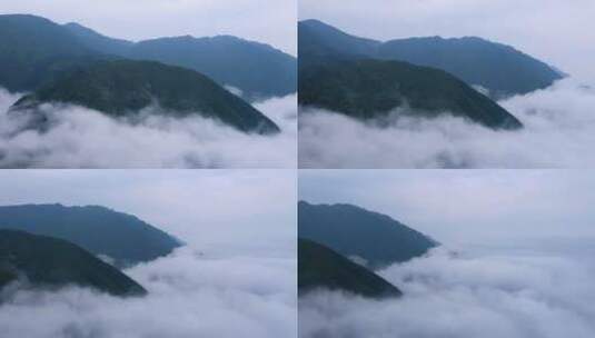 春天云雾环绕的庐山航拍视频高清在线视频素材下载