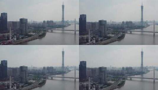 4k 航拍广州城市景观全景高清在线视频素材下载
