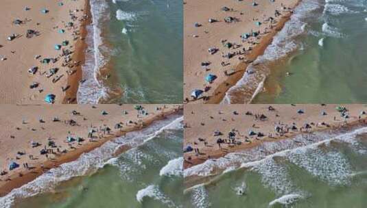 青岛崂山区海水浴场高清在线视频素材下载