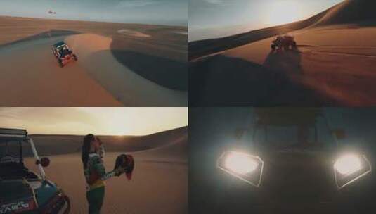 沙漠中的UTV全地形车混剪高清在线视频素材下载