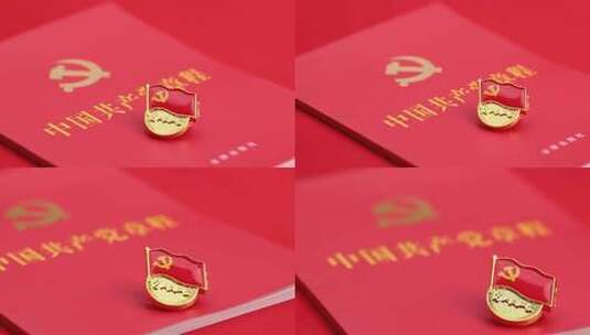 党政党章党徽实拍素材4k高清在线视频素材下载
