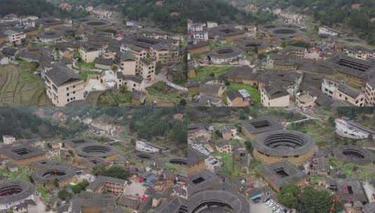 福建永定初溪土楼群高清在线视频素材下载