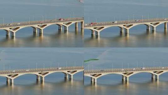 武汉南太子湖大桥长焦镜头高清在线视频素材下载