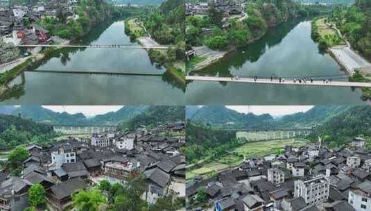 4K航拍贵州台江县长滩村风景高清在线视频素材下载