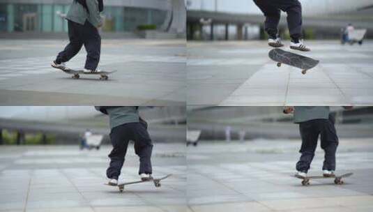 滑滑板的时尚青年 滑板高清在线视频素材下载