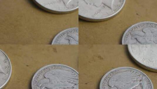美国古董硬币的旋转库存镜头-MONEY 0073高清在线视频素材下载