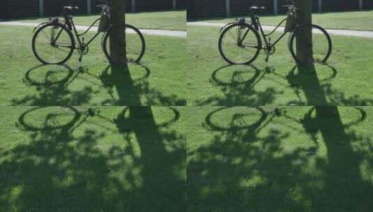 公园午后唯美自行车光影空境高清在线视频素材下载