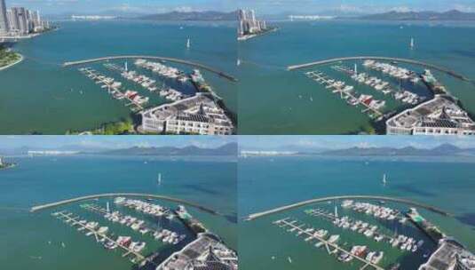 4K航拍深圳南山区蛇口太子港高清在线视频素材下载